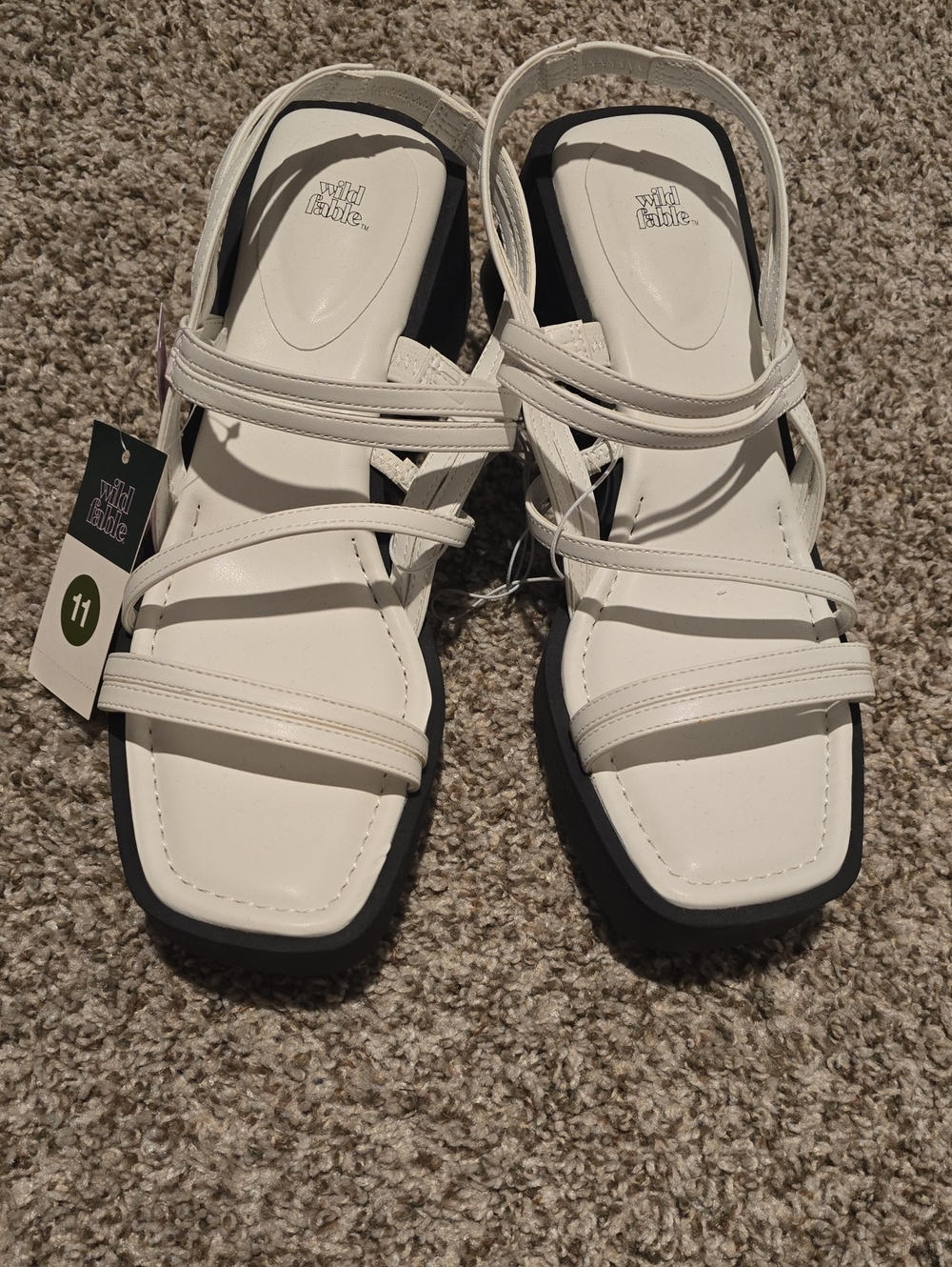 wild fable White Strappy Square-Toe Sandals